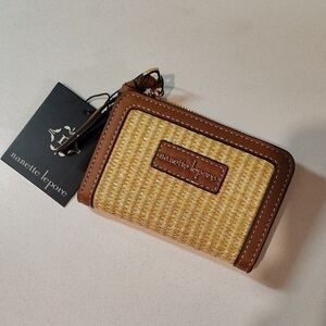Nanette Lepore Straw With Leather Trim Wallet